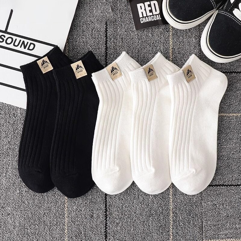 袜子男士秋季防臭吸汗纯棉透气短袜低帮浅口船袜运动中筒袜短筒