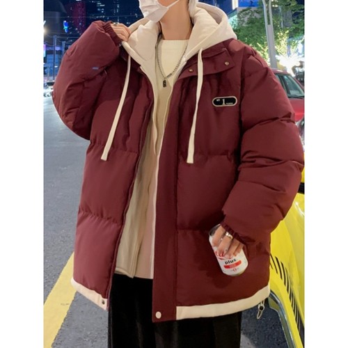 户外羽绒服男冬季新款港风宽松假两件加厚衣服美式男女同款棉袄面