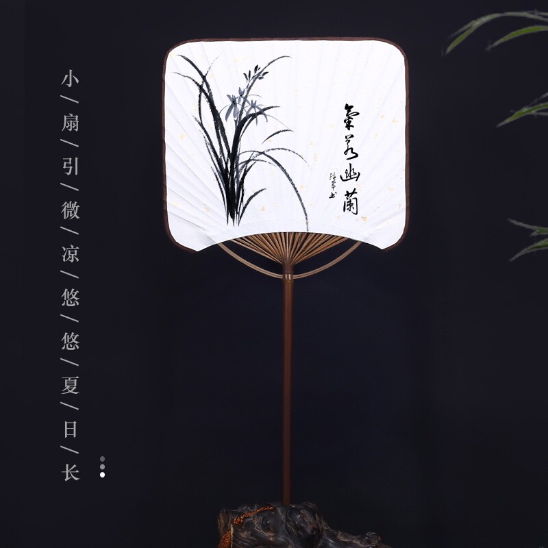 古风禅意剖丝团扇纯手工双面空白蒲扇宫扇diy手绘水彩国画印刷扇