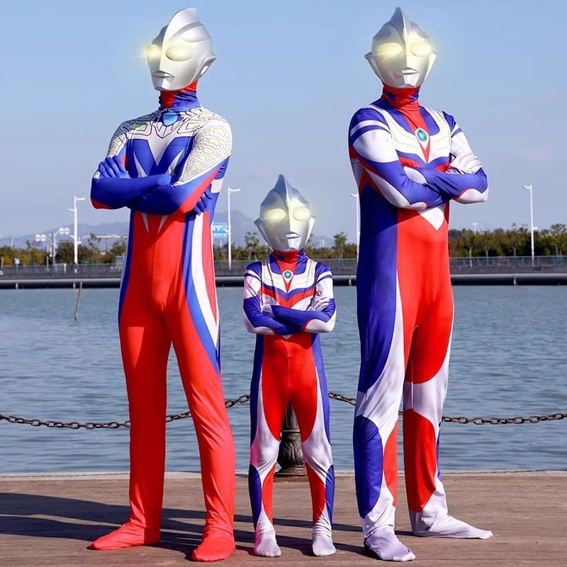 圣诞节赛罗奥特曼男童衣服迪迦大人版连体衣儿童cos演出服成人孩
