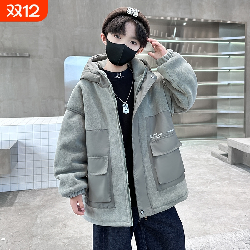 儿童棉衣外套冬装加棉加厚2025新款休闲酷帅气中大童男孩冬天棉服