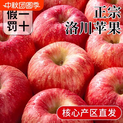 正宗洛川红富士苹果应当季新鲜水果陕西冰糖心整箱包邮脆甜现摘