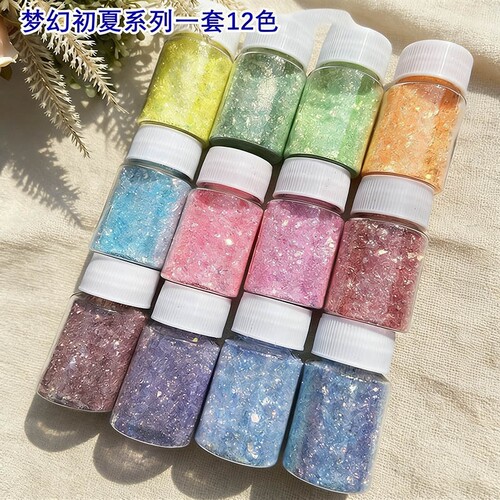 瓶装金葱粉高温幻彩粉滴胶填充物美甲亮粉儿童DIY金粉