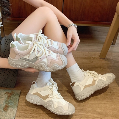 运动鞋女鞋子2025新款爆款春季厚底百搭小白鞋软底轻便跑步休闲鞋