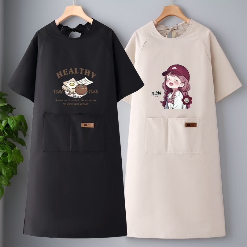 年轻款工作服罩衣女新款车间围裙厨房家用男上班专用防水防油大人