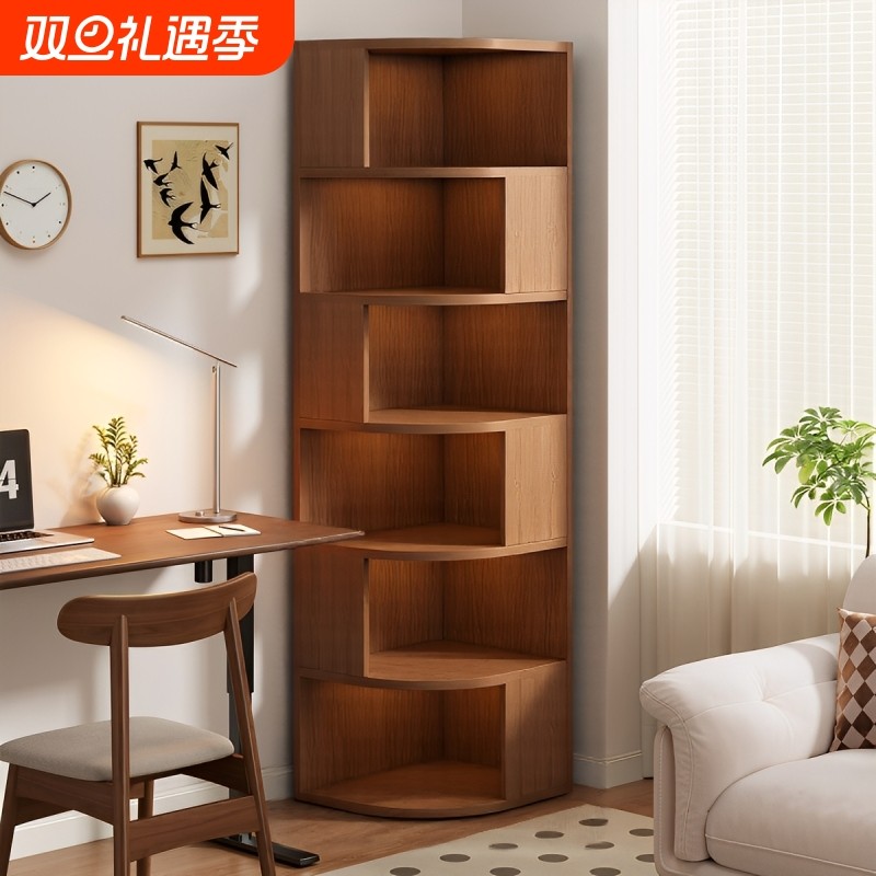 简易书架落地置物架客厅转角置物架角落书柜拐角储物柜卧室墙角柜