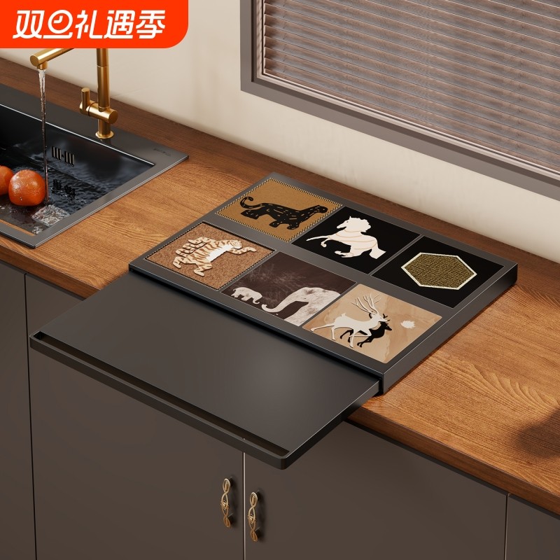 咖啡机置物架台面器具摆放架家用大容量可延伸导轨放置架板收纳