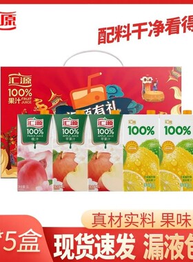 汇源1L复合果汁饮料整箱浓缩葡萄西梅汁纯苹果桃汁柠檬混合汁盒装