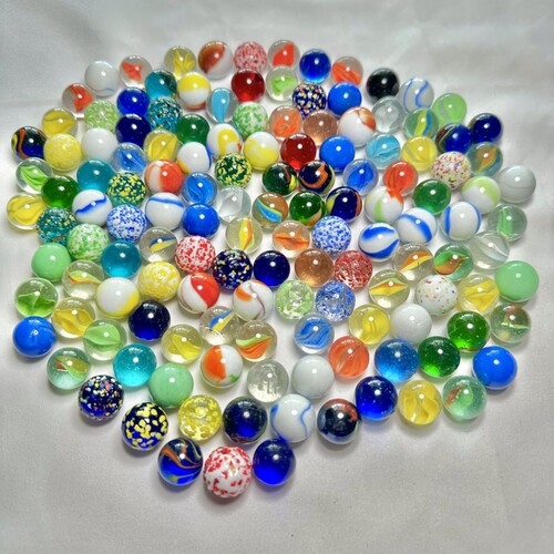 16MM25MM彩色玻璃球夹弹珠溜溜球大玻璃珠子跳棋子幼儿园玩具实心