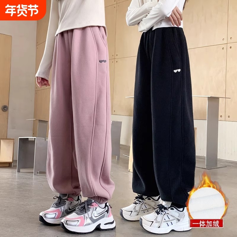 女童卫裤秋冬款2026新款儿童女孩加绒裤子大童秋季运动裤粉色休闲,童装/婴儿装/亲子装,裤子,淘宝优惠券,粉丝福利购,淘宝优惠卷