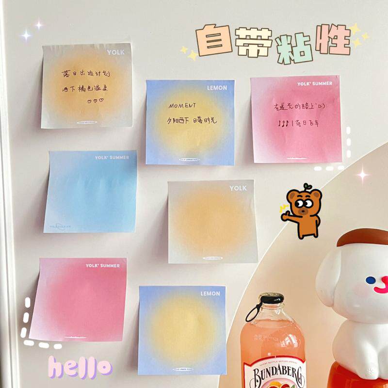 블러쉬 그라디언트 포스트잇 라벨 스티커 눈에 띄는 작은 책 노트 스티커 스티커 스티커 메모 학생 사용 사무실 컬러 메모 용지