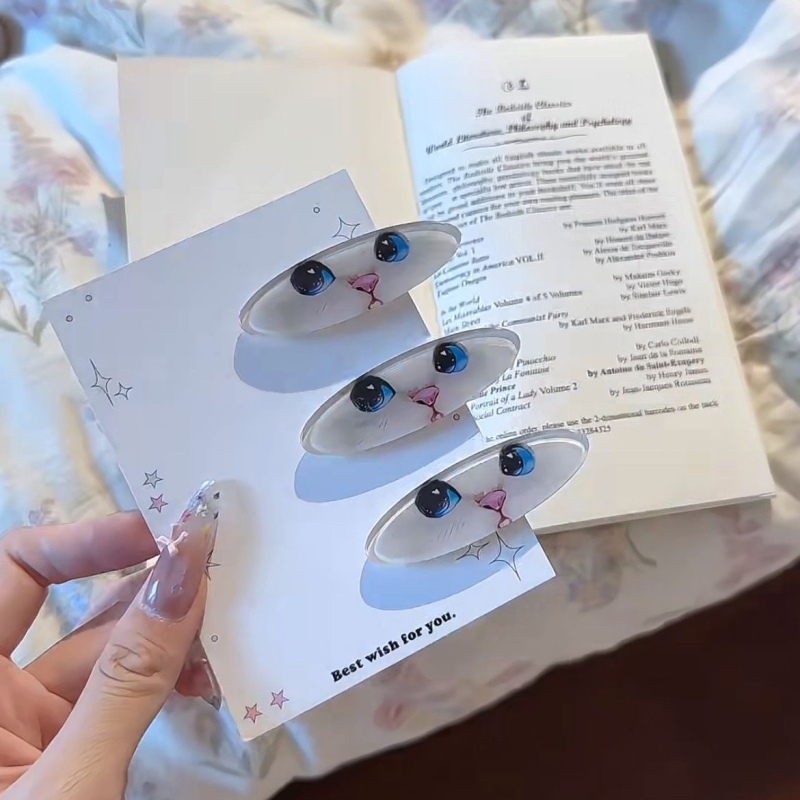 鞠婧祎同款小猫发夹甜美少女椭圆鸭嘴夹卡通猫咪刘海碎夹边夹发饰