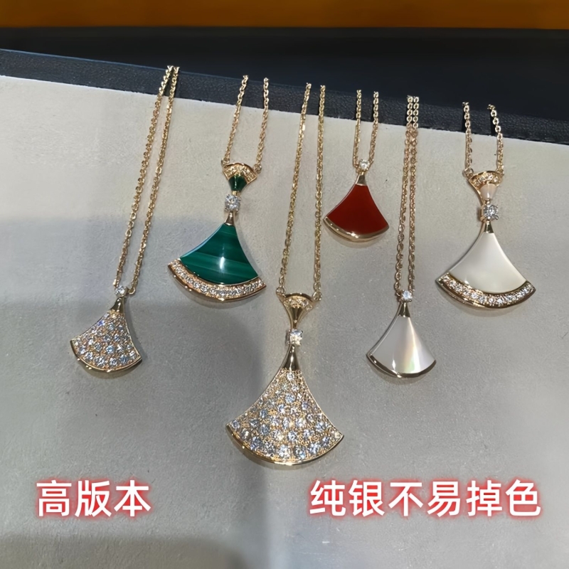 天花版扇形天然白贝母裙子项链s925贝壳扇子扇贝锁骨链送女友纯银