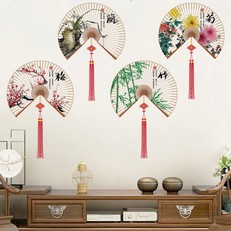 新中式电视背景墙壁纸禅意古风水墨山水墙纸暖色客厅书房茶室壁画