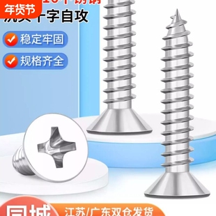 316/304不锈钢自攻螺丝钉十字沉头自功平头木牙螺钉M2M3M4M5M6M8