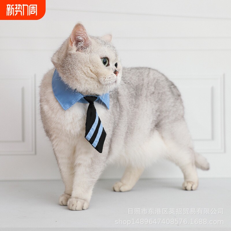 宠物饰品猫咪jk蝴蝶结围脖英短围巾项圈口水巾狗狗兔警官领带领结