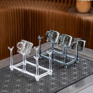 亚克力杯架小杯倒挂架沥水架咖啡杯架子水杯架收纳家用置物架杯子