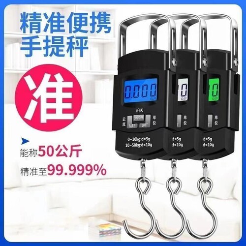 高精度手提电子秤家用弹簧小型便携式厨房器称重手拿随身挂钩精准