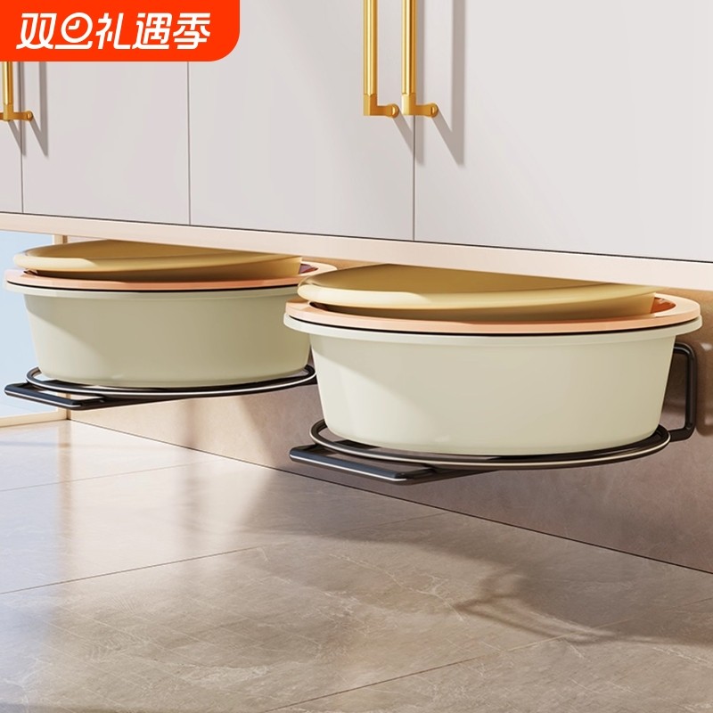 浴室柜下免打孔脸盆架