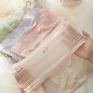 蕾絲中腰性感性感純欲女生短褲 冰絲內(nèi)褲 女無(wú)痕純棉襠抗菌夏季 薄款
