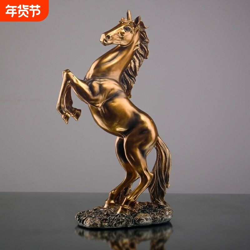 树脂3色艺术雕刻马摆件宗教客厅玄关饰摆美学创意摆件瞬间震撼