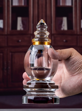 高档大号白水晶舍利塔密封透明水晶菩提塔家用佛堂佛塔宝塔家摆件