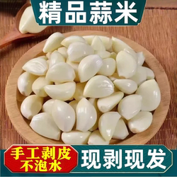 金乡大蒜去皮蒜米蒜瓣手工剥皮蒜粒紫皮大蒜蒜瓣现剥餐饮商用批发
