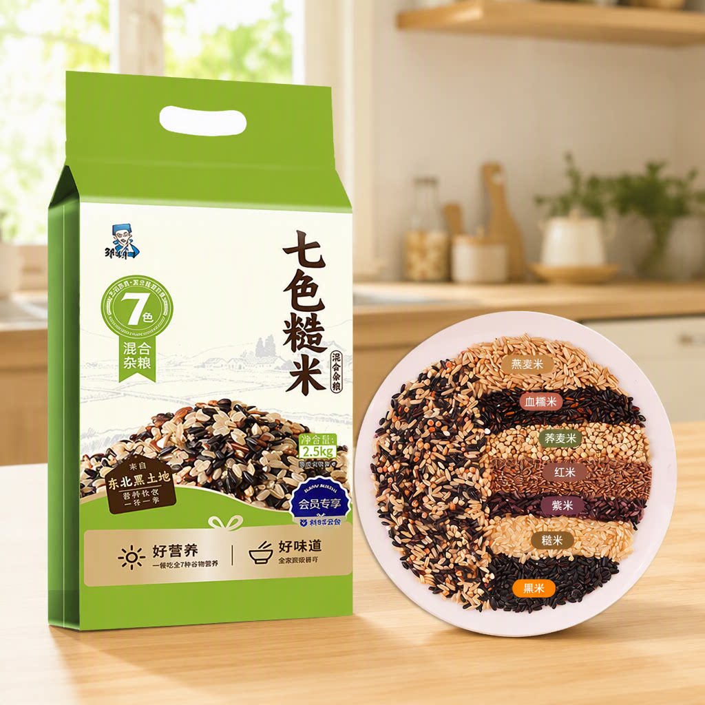 【会员专享】东北七色糙米真空包装混合杂粮2.5kg