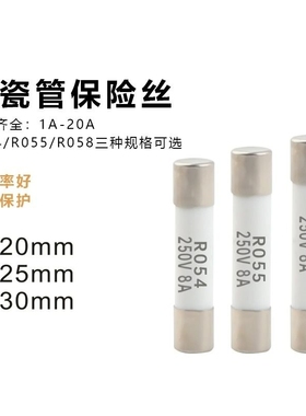 陶瓷保险丝管1A熔断器2A250V快断5x20 5x25 6x30 3A 6A 8A 10A