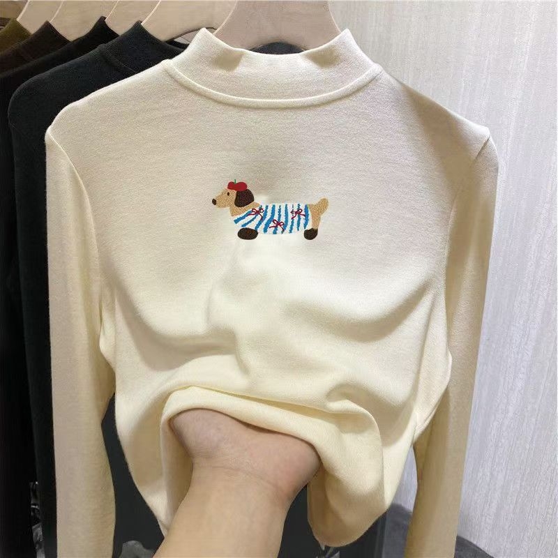 儿童双面德绒打底衫内搭秋冬洋气男童女童长袖T恤半高领百搭上衣D