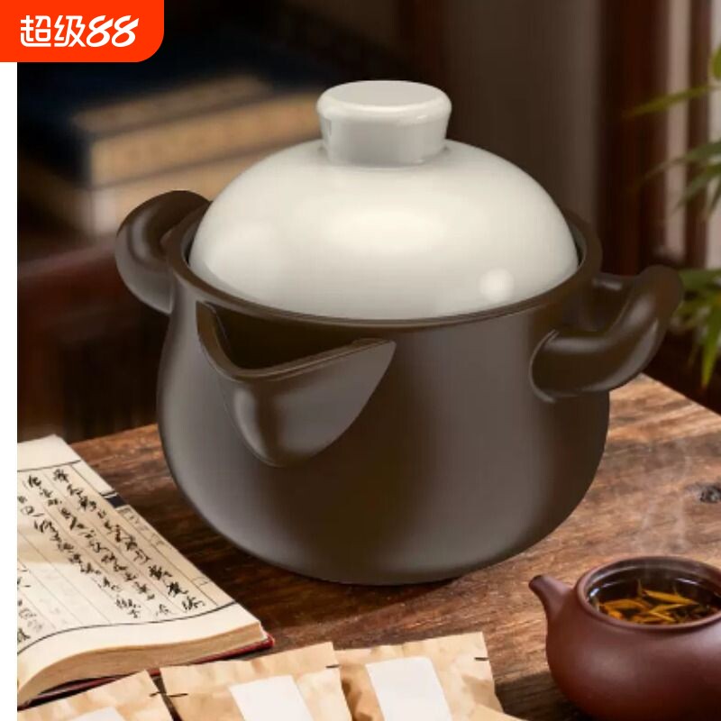康舒砂锅老式土砂锅煲汤熬药药罐加厚耐高温明火燃气灶专用炖肉锅图片