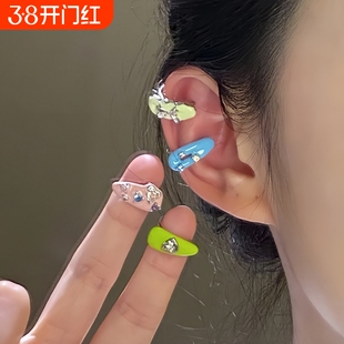 多巴胺女孩~多彩趣味滴油ins耳夹女无耳洞耳饰气质高级感耳骨夹