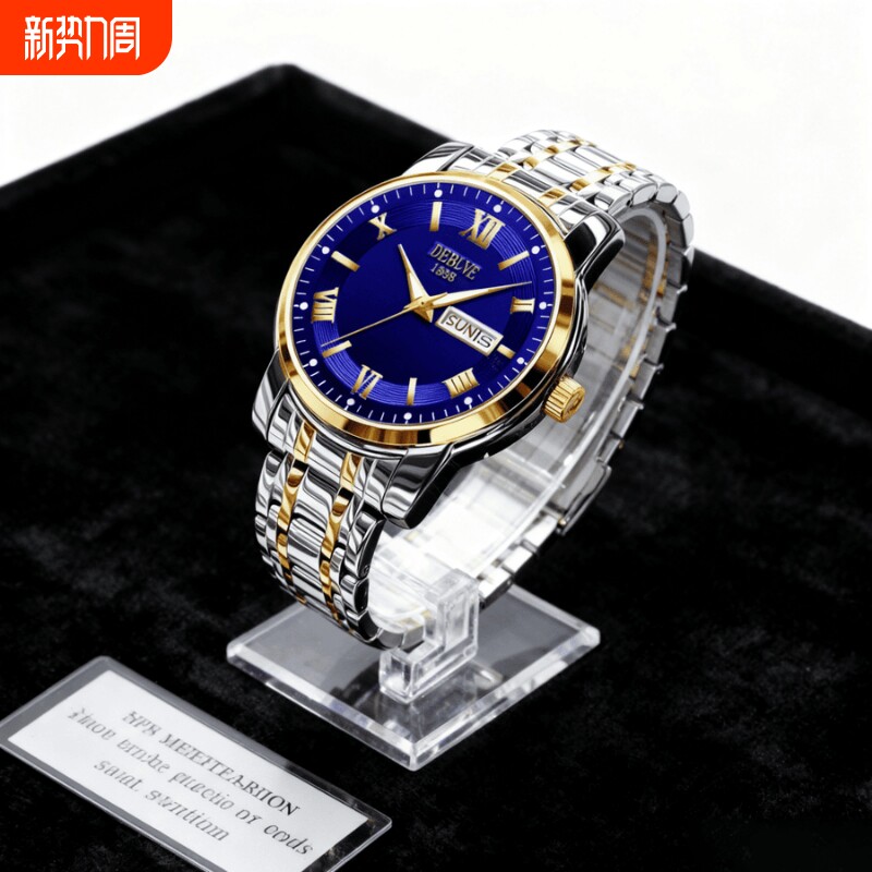 正品瑞士全自动非机械表手表男士学生韩版时尚潮双日历防水表夜光