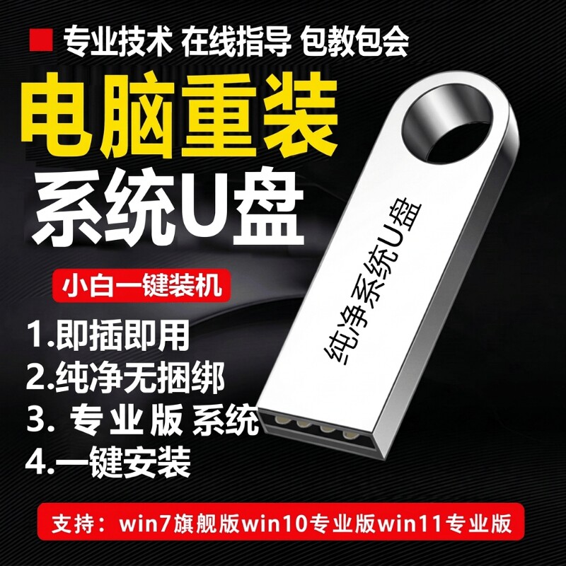 系统U盘win10专业版win11安装电脑台式机PE启动优盘重装高速纯净