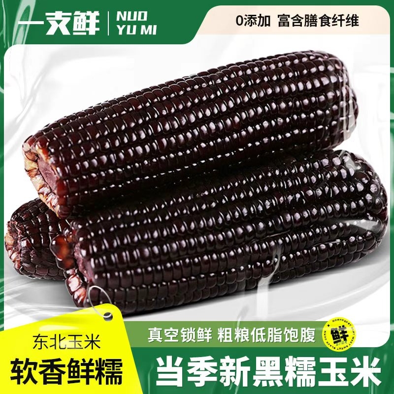 一支鲜东北甜糯玉米粘苞米鲜甜玉米棒新鲜真空装低脂黑糯玉米黄糯