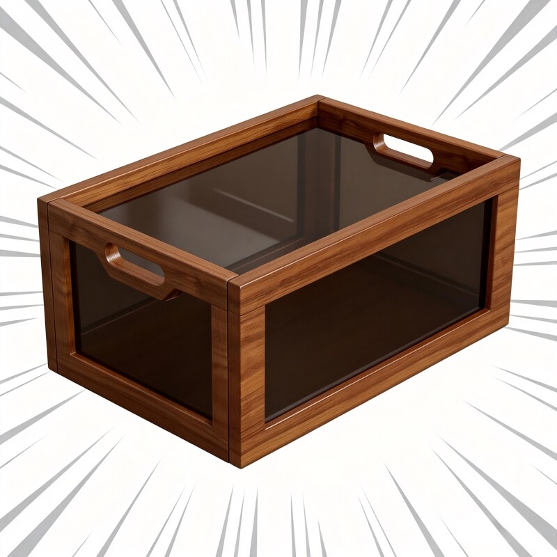 桌面置物架客厅茶几上零食遥控器杂物储物筐玄关高颜值复古收纳盒