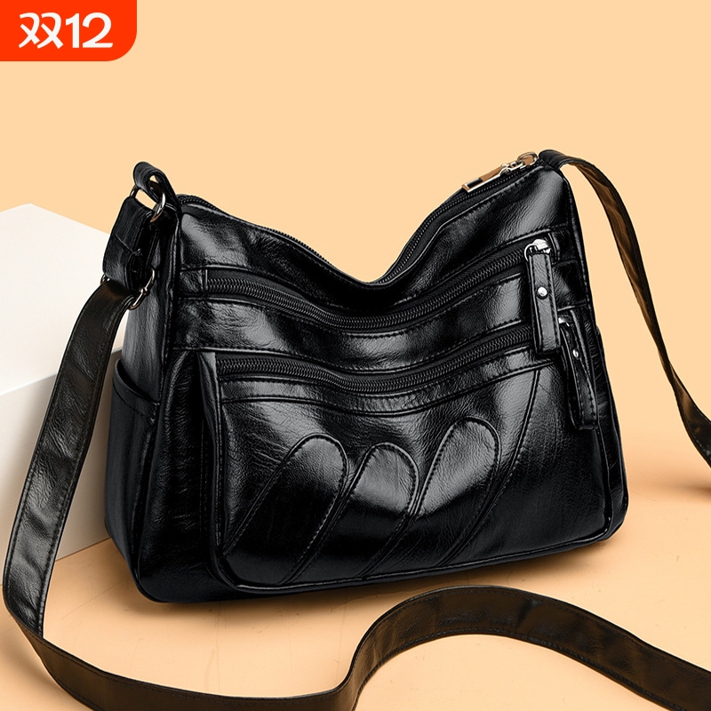 真皮女包2024新款女士软皮包单肩斜挎包女大容量高级感妈妈包大气
