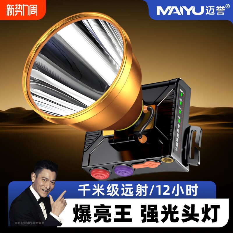 头灯2026新款强光超亮户外大功率耐用防水超长续航野外夜间照明灯