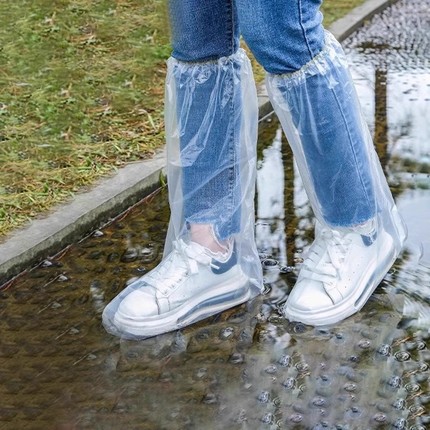 一次性雨鞋鞋套下雨天防水防滑塑料加厚耐磨脚套防雨高筒长筒鞋子