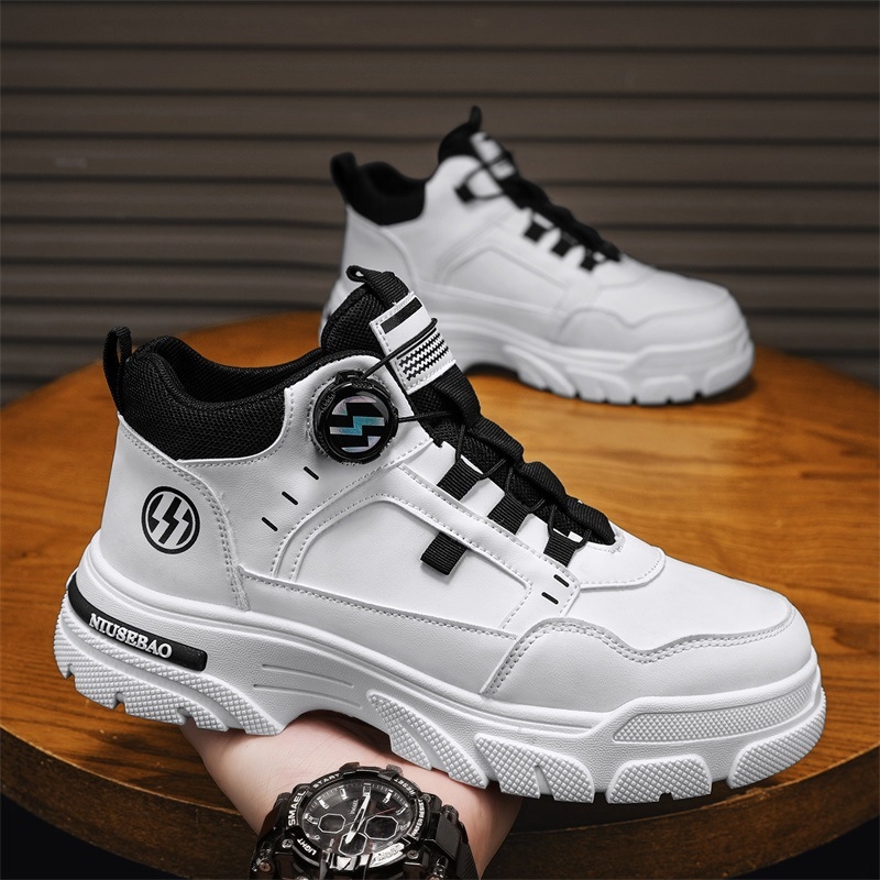 品牌断码2025秋季中帮男鞋潮流百搭马丁靴男鞋一脚蹬时尚鞋青少年