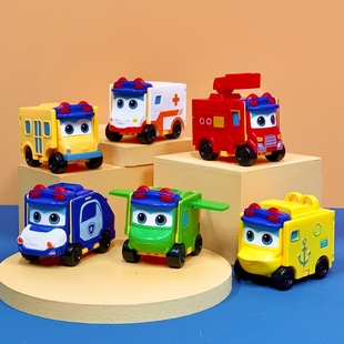 百变校巴车歌德反转玩具车变形儿童汽车益智玩具六合一套装 警校车