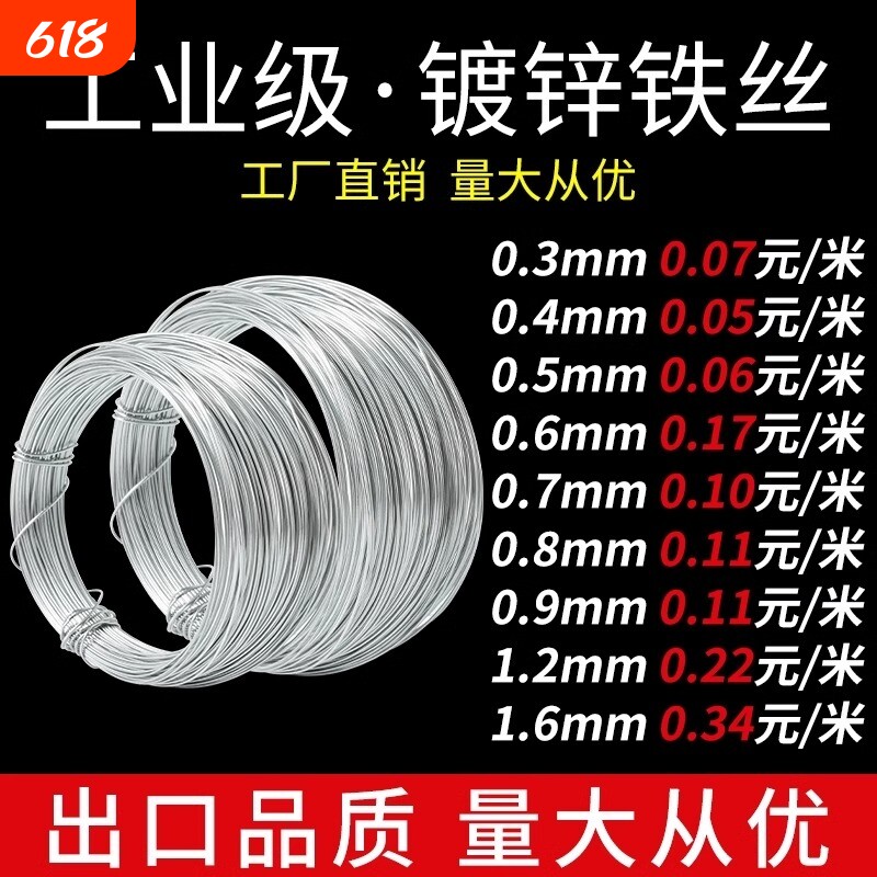 铁丝线细铁丝镀锌铁丝diy手工扎线软陶泥塑骨架花材料家用钢丝绳