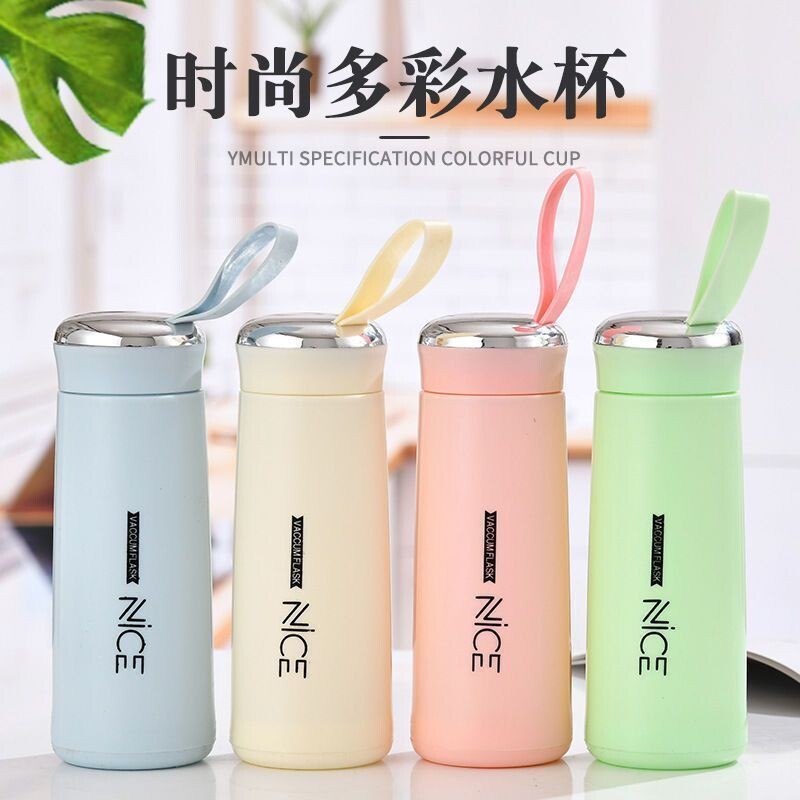 奈斯杯高颜值双层玻璃杯学生情侣杯高档隔热杯喝水杯保温带盖便携