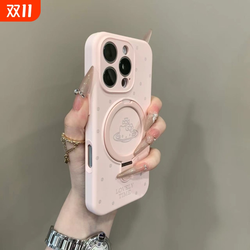 西太后kitty猫磁吸支架适用iPhone16pro苹果17手机壳15ProMax新款13液态硅胶12女款11网红14plus防摔ProMax套