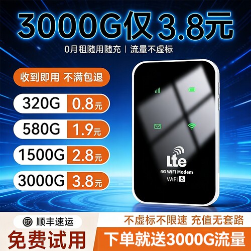 智能wifi移动无线wifl6便携式免插卡2026新款路由器全国通用流量wi-fi车载宽带4g高速网络智能上网卡车载wifi