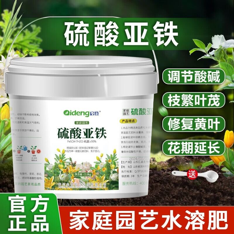 硫酸亚铁花肥料喜酸植物栀子花茶花桂花水溶肥防黄叶家用肥开花