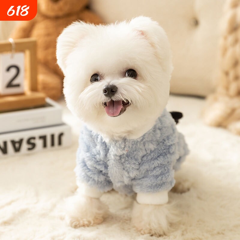 立体小动物狗狗冬天衣服可牵引秋冬小型犬保暖两脚绒衣宠物狗服饰