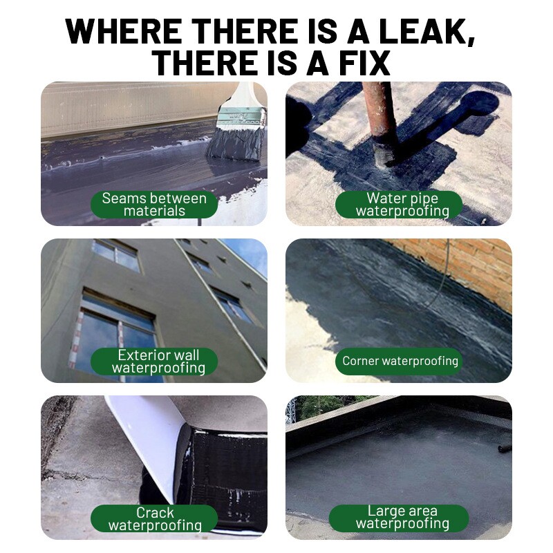 防水涂料材料补漏平房屋顶楼顶裂缝沥青水性聚氨酯高弹防渗混凝土