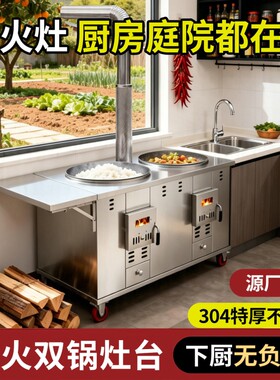 柴火灶农村家用烧木柴
