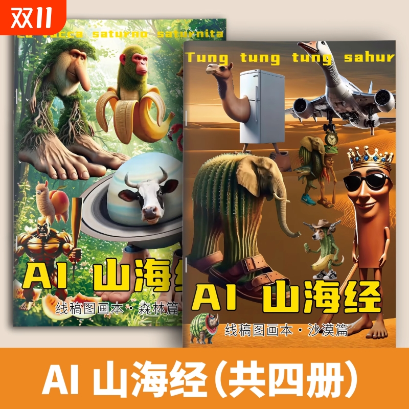 AI山海经描摹本儿童益智涂色本